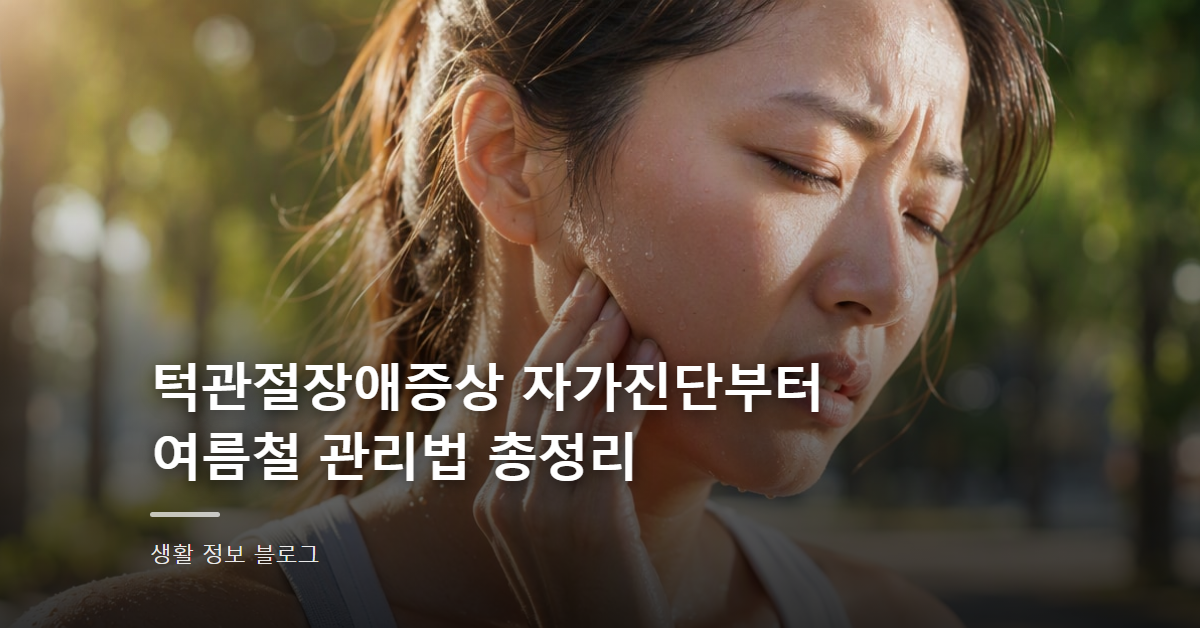 턱관절장애증상 자가진단부터 여름철 관리법 총정리