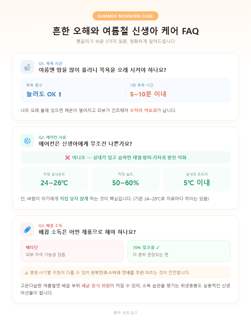 5. 흔한 오해와 여름철 신생아 케어 FAQ