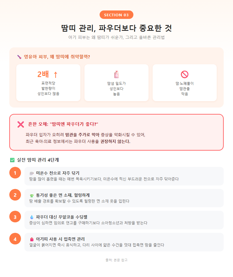 3. 땀띠 관리, 파우더보다 중요한 것