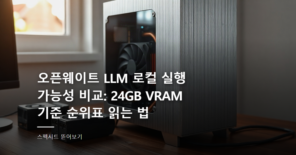 오픈웨이트 LLM 로컬 실행 가능성 비교: 24GB VRAM 기준 순위표 읽는 법