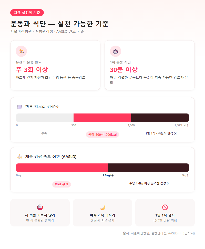 3. 운동과 식단 — 실천 가능한 기준