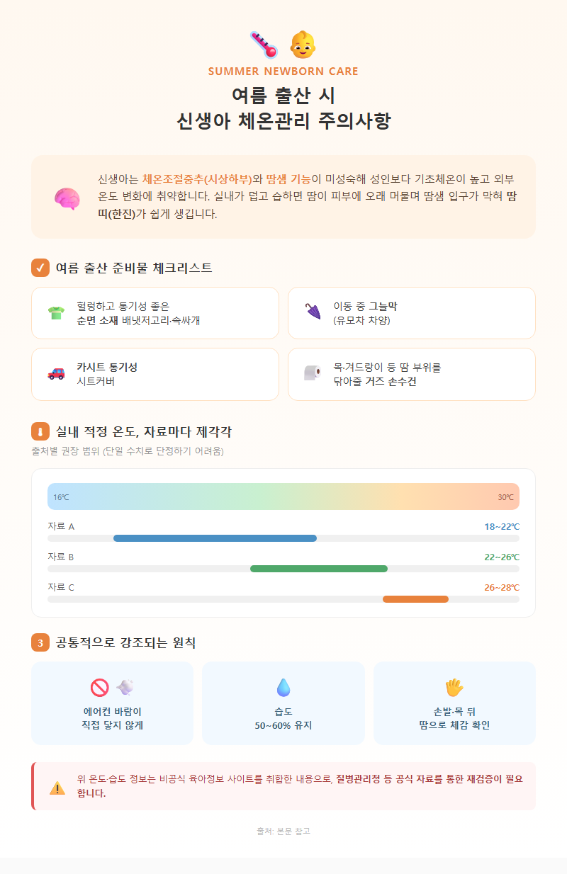 5. 여름 출산 시 신생아 체온관리 주의사항