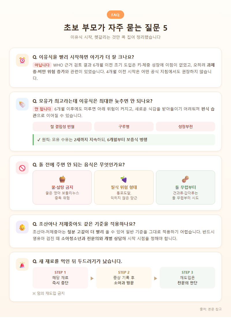 5. 초보 부모가 자주 묻는 질문 FAQ