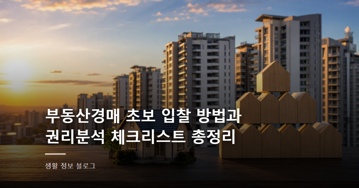 부동산경매 초보 입찰 방법과 권리분석 체크리스트 총정리