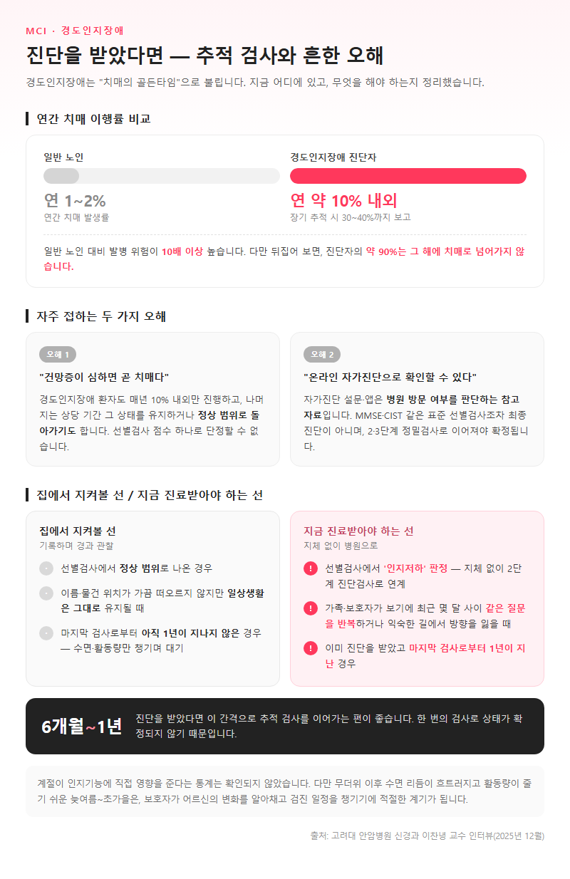 5. 경도인지장애 진단을 받았다면 — 추적 검사와 흔한 오해