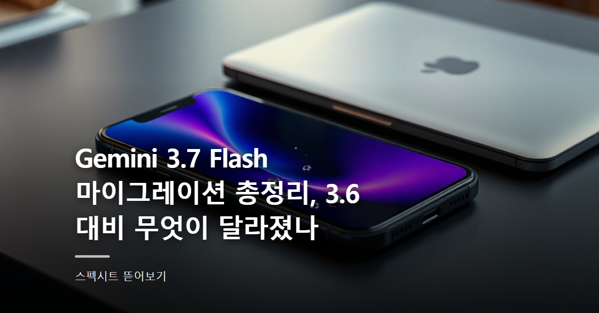 Gemini 3.7 Flash 마이그레이션 총정리, 3.6 대비 무엇이 달라졌나