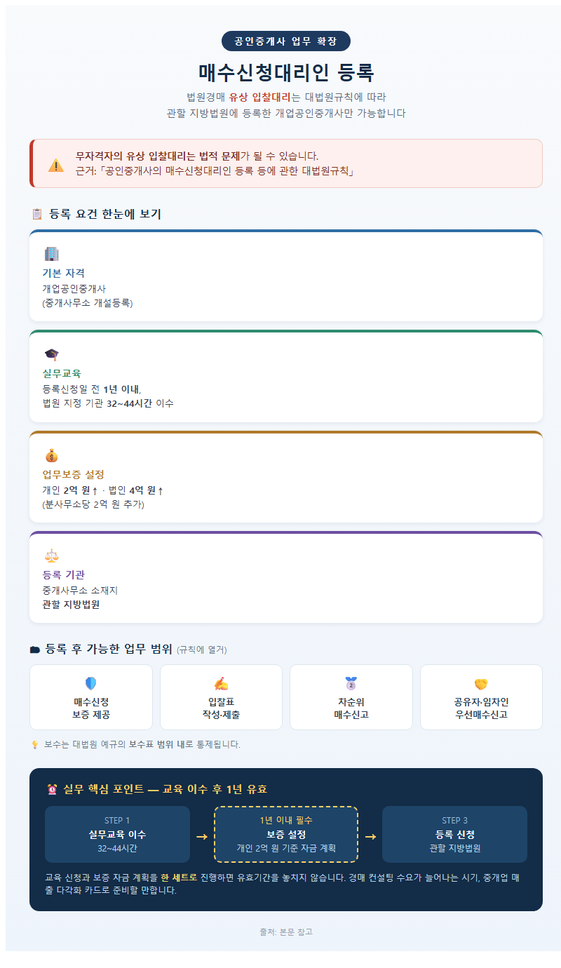 4. 매수신청대리인 등록 — 공인중개사의 경매 업무 확장