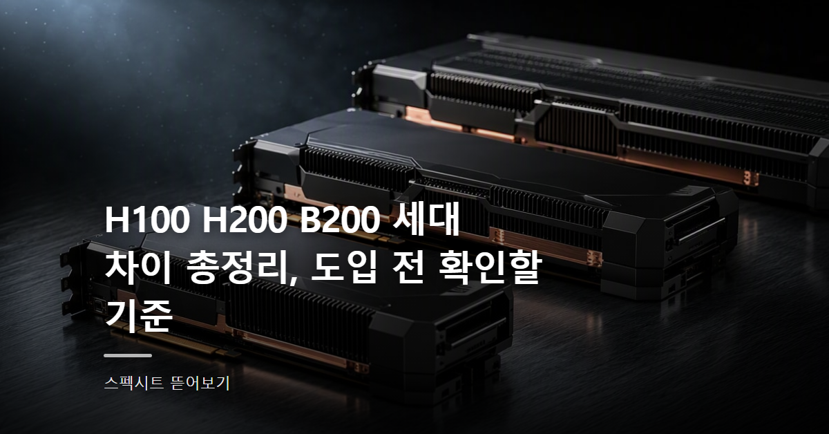 H100 H200 B200 세대 차이 총정리, 도입 전 확인할 기준