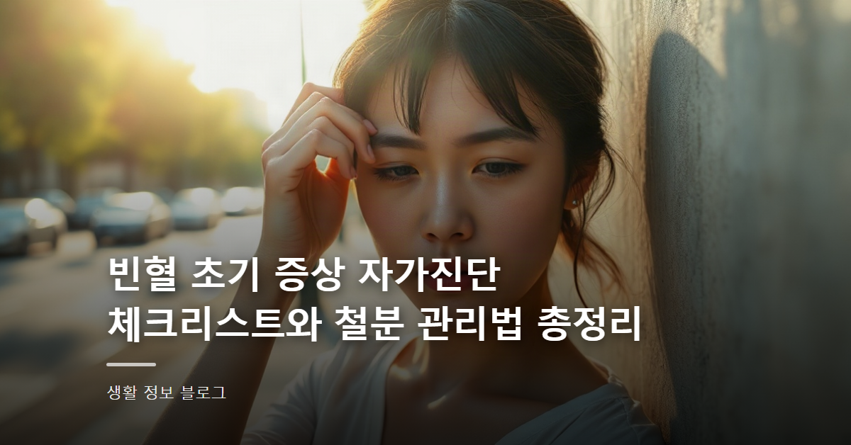 빈혈 초기 증상 자가진단 체크리스트와 철분 관리법 총정리