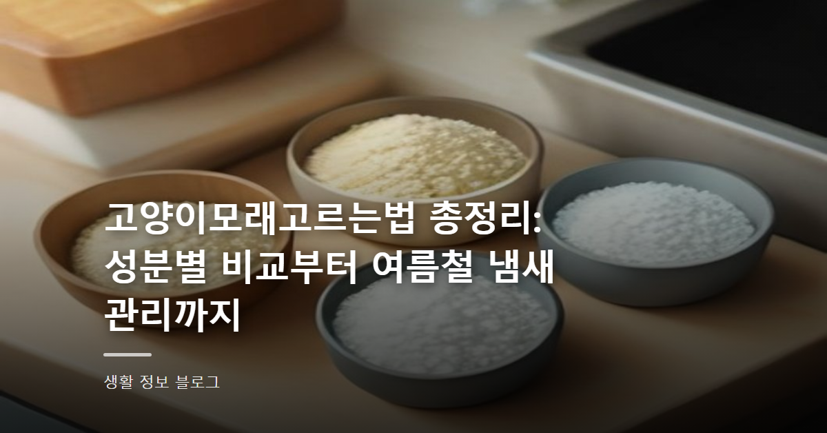 고양이모래고르는법 총정리: 성분별 비교부터 여름철 냄새 관리까지