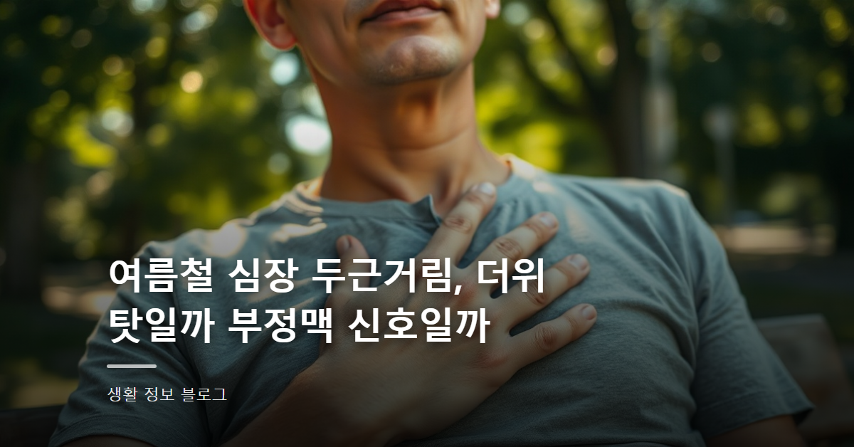 여름철 심장 두근거림, 더위 탓일까 부정맥 신호일까
