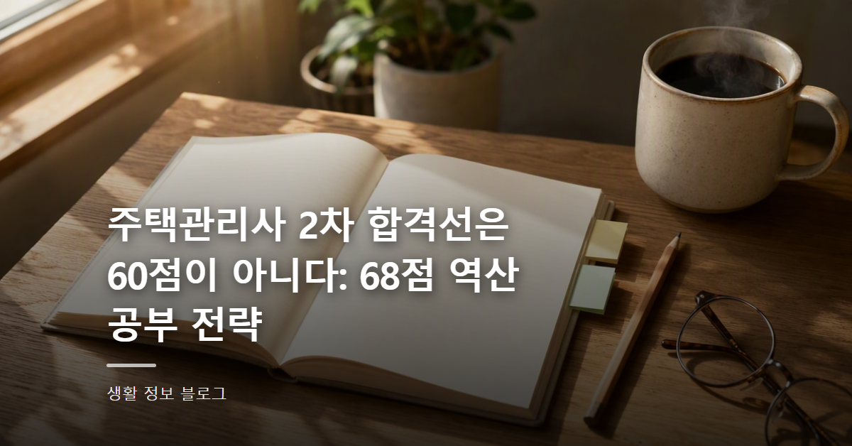 주택관리사 2차 합격선은 60점이 아니다: 68점 역산 공부 전략