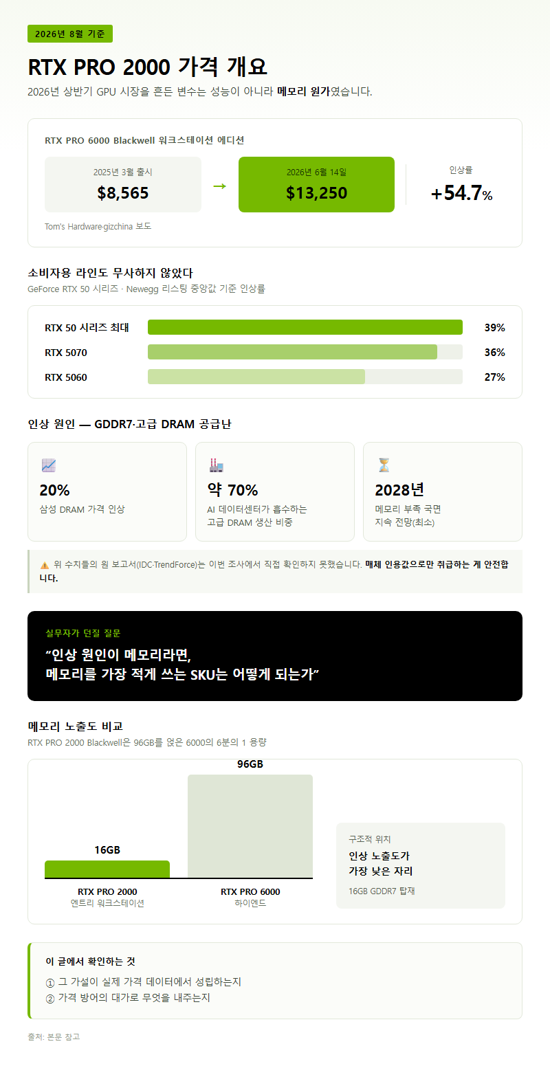 RTX PRO 2000 가격 개요
