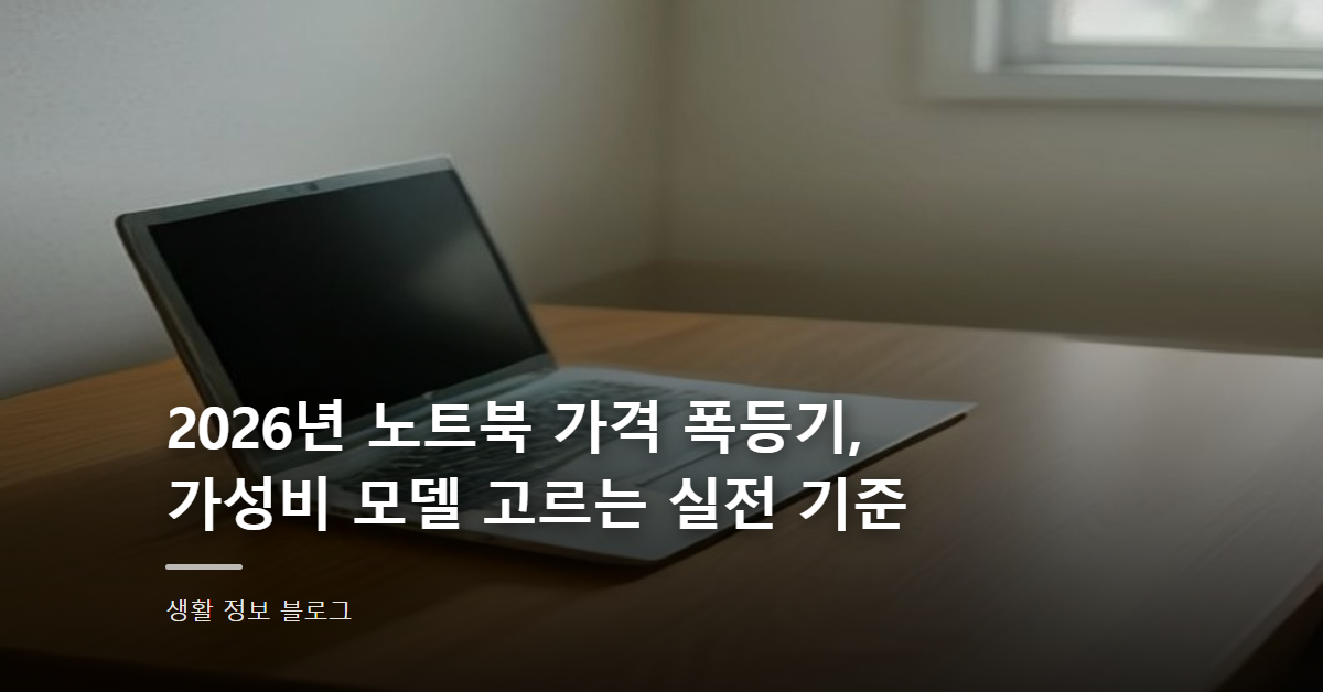 2026년 노트북 가격 폭등기, 가성비 모델 고르는 실전 기준