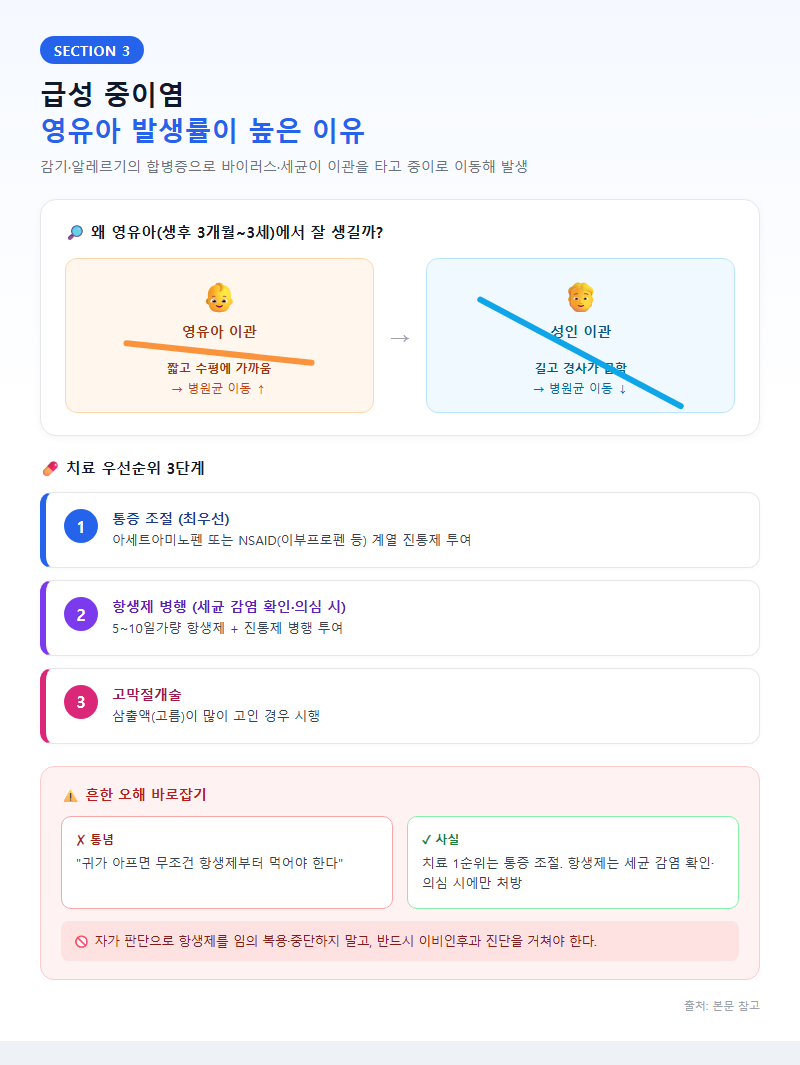 3. 급성 중이염 — 영유아 발생률이 높은 이유