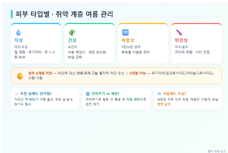 5. 피부 타입별·취약 계층 관리와 자주 묻는 질문(FAQ)