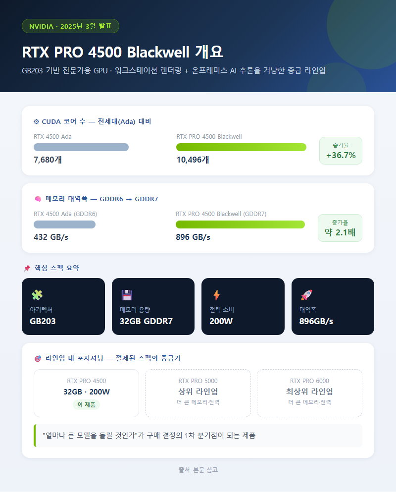 RTX PRO 4500 Blackwell, 무엇을 기준으로 비교해야 할까
