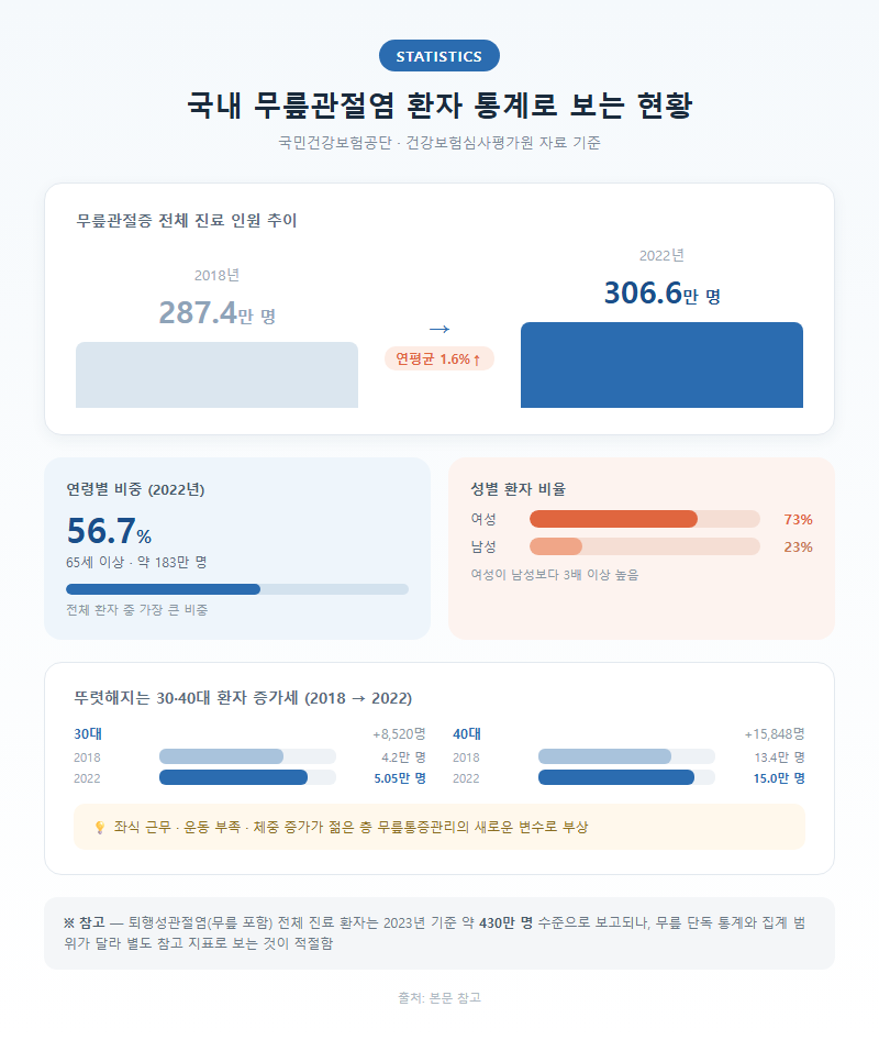 2. 국내 무릎관절염 환자 통계로 보는 현황