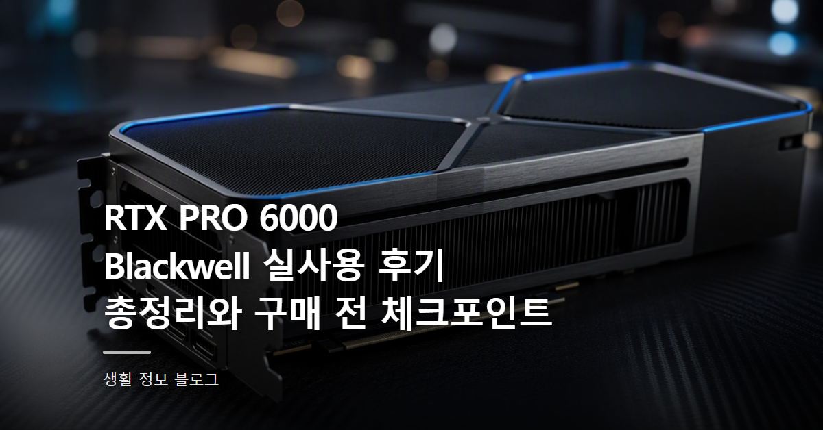 RTX PRO 6000 Blackwell 실사용 후기 총정리와 구매 전 체크포인트