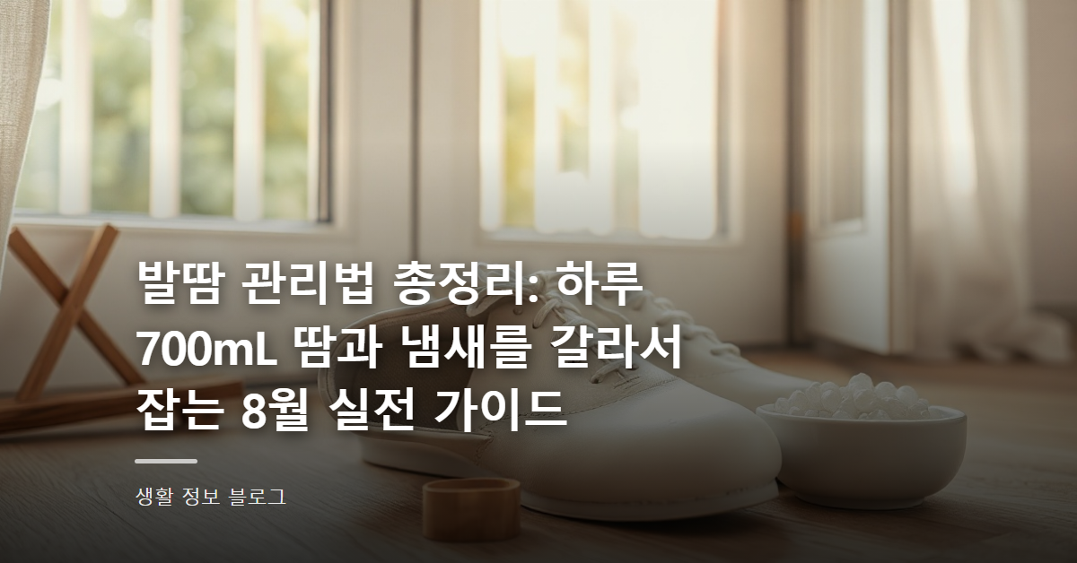 발땀 관리법 총정리: 하루 700mL 땀과 냄새를 갈라서 잡는 8월 실전 가이드