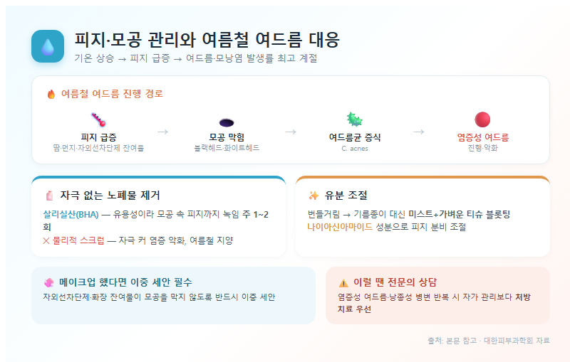 3. 피지·모공 관리와 여름철 여드름 대응