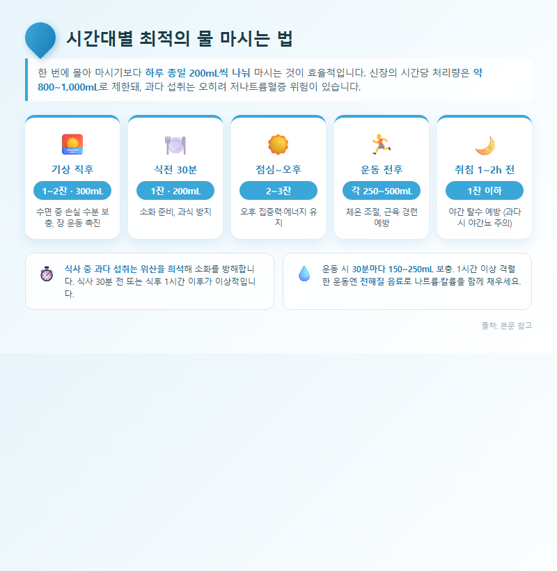 3. 시간대별 최적의 물 마시는 법