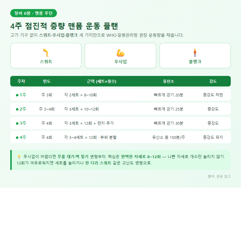 4. 장비 0원으로 짜는 4주 맨몸 루틴