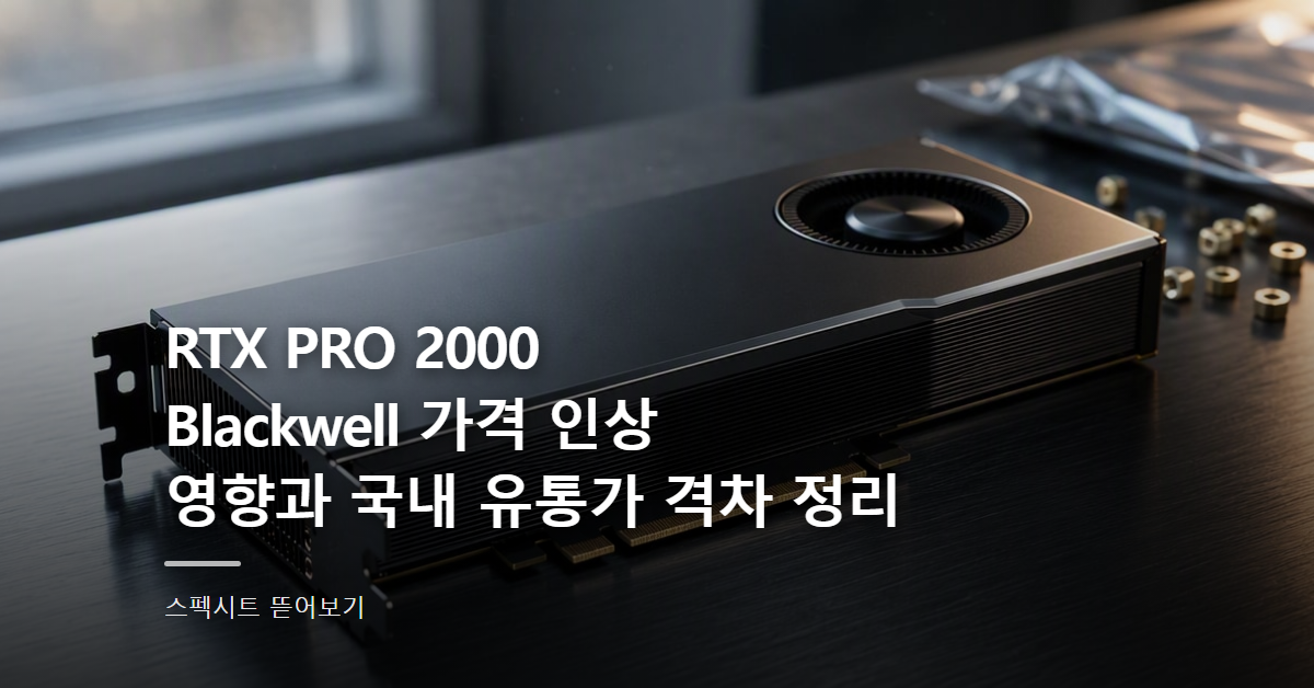 RTX PRO 2000 Blackwell 가격 인상 영향과 국내 유통가 격차 정리