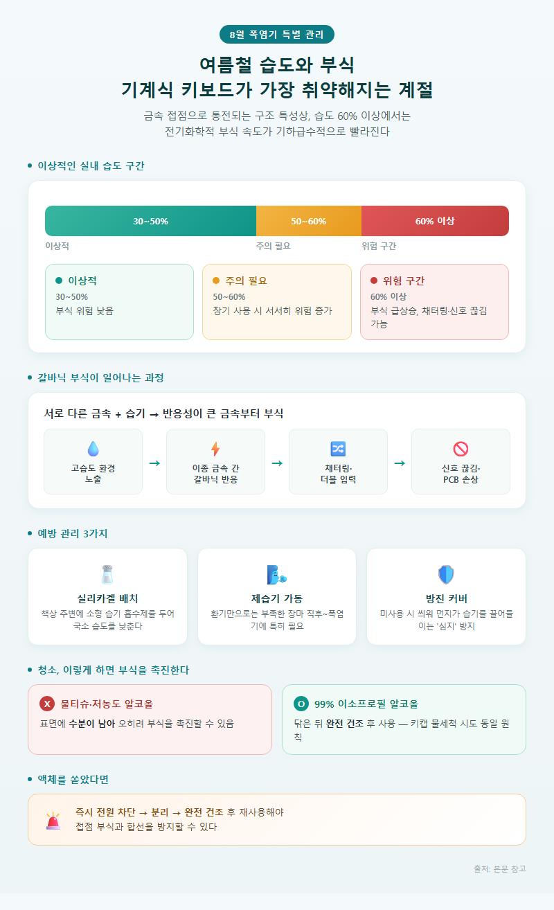 3. 여름철 습도와 부식 — 8월 폭염기에 특히 주의할 점