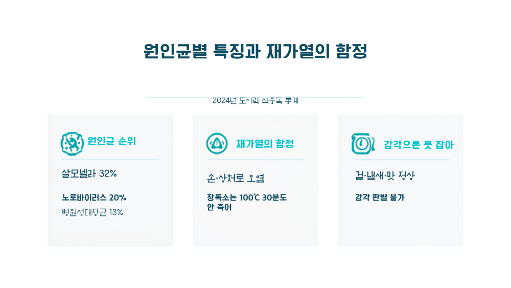 3. 원인균별 특징과 재가열의 함정