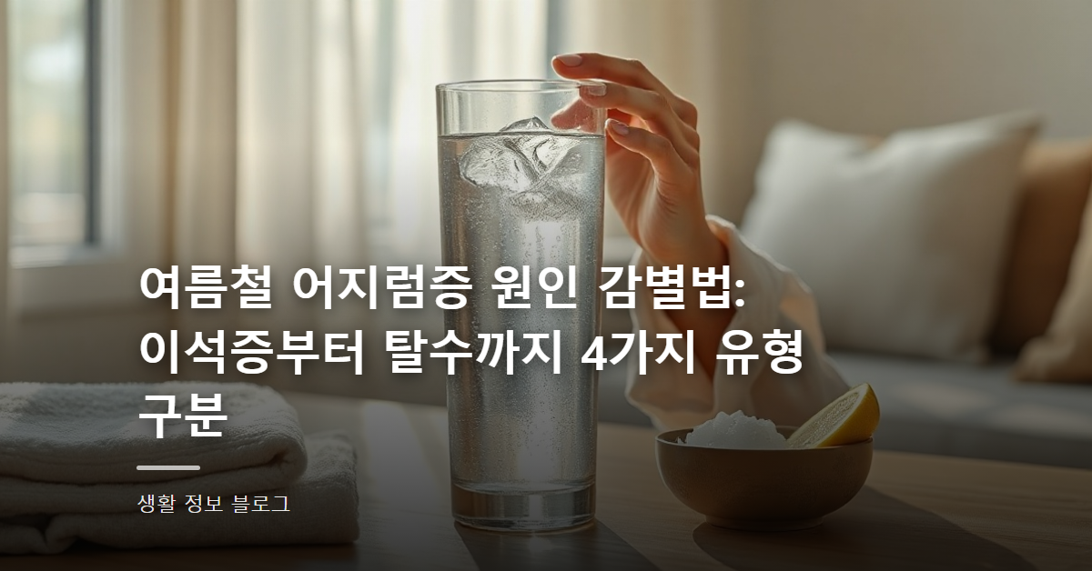 여름철 어지럼증, 이석증인지 탈수인지 구분하는 법