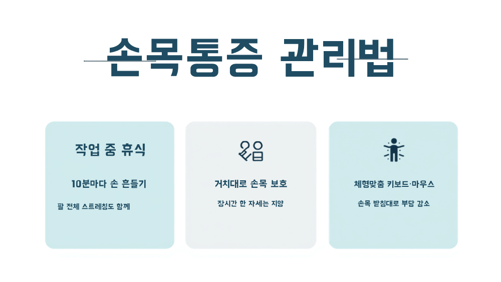 3. 스마트폰·사무직 시대의 손목통증관리 방법