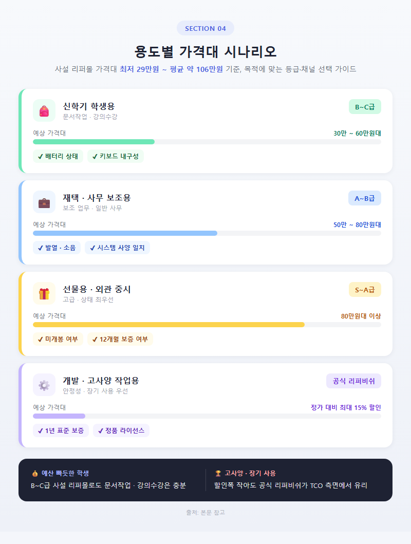 4. 용도별 가격대 시나리오