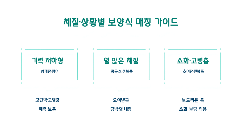 3. 체질·상황별 보양식 매칭 가이드