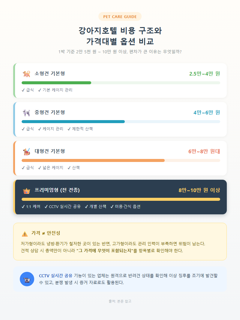 1. 강아지호텔 비용 구조와 가격대별 옵션 비교