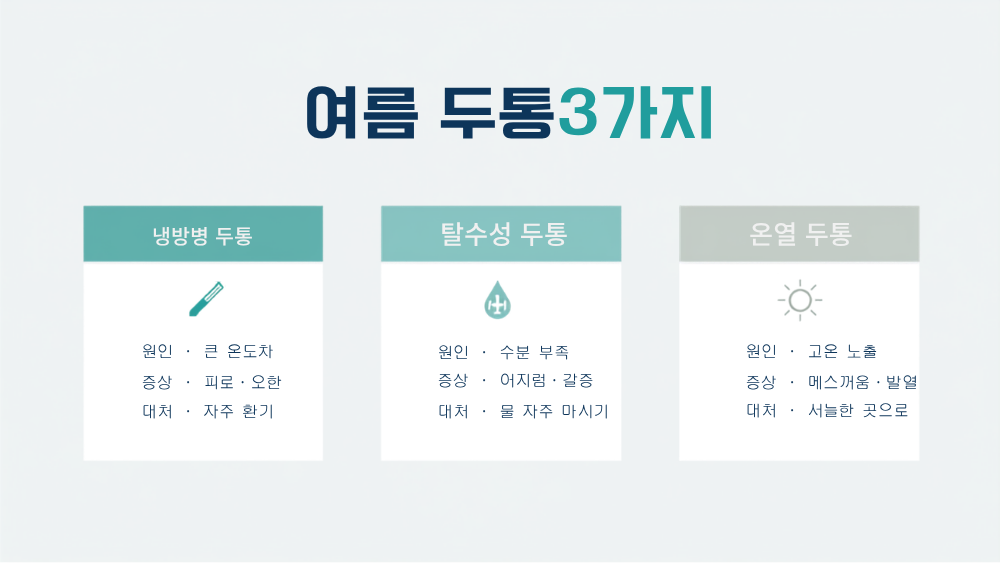 4. 여름·장마철 두통: 냉방병·탈수·온열, 무엇일까