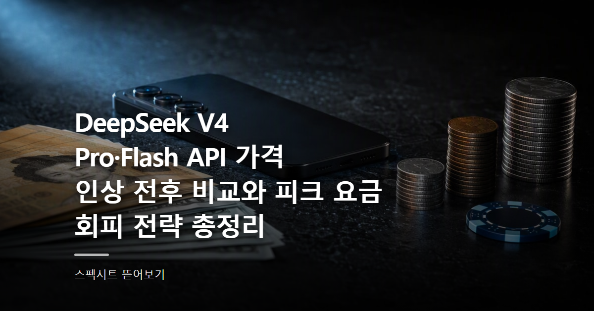 DeepSeek V4 Pro·Flash API 가격 인상 전후 비교와 피크 요금 회피 전략 총정리