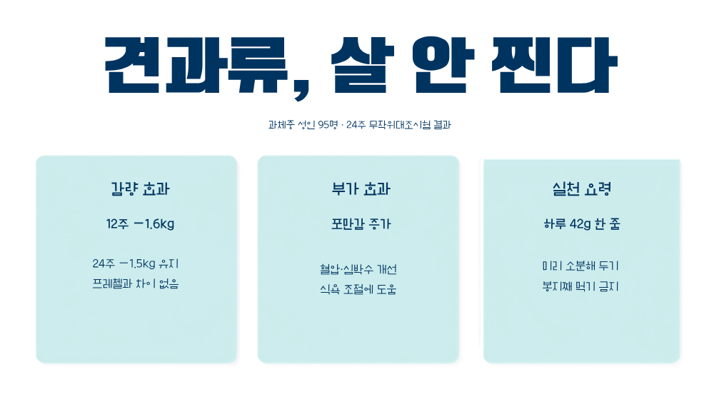 2. 견과류는 살찌는 간식? 24주 임상시험이 뒤집은 통념