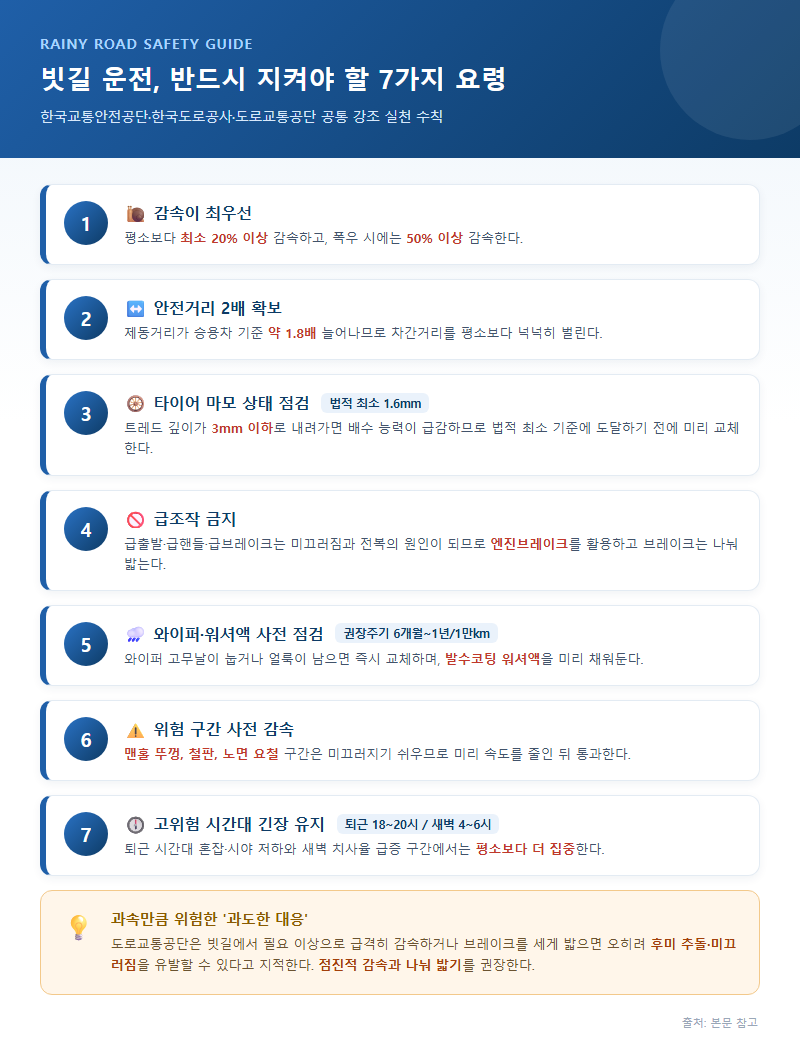 3. 빗길에서 반드시 지켜야 할 7가지 운전 요령