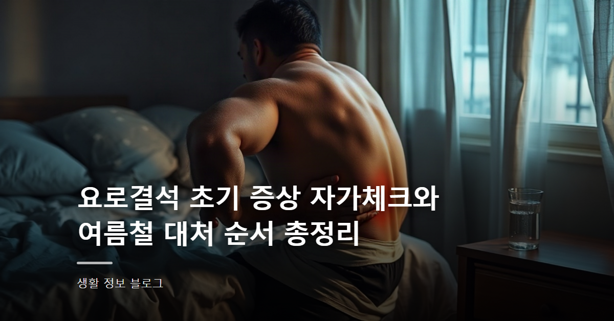 요로결석 초기 증상 자가체크와 여름철 대처 순서 총정리