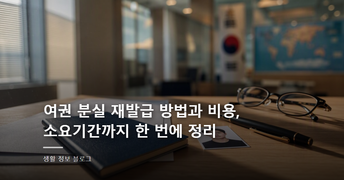여권 분실 재발급 방법과 비용, 소요기간까지 한 번에 정리