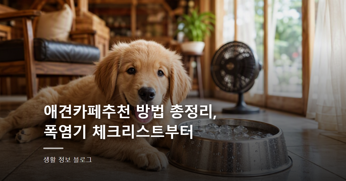 애견카페추천 방법 총정리, 폭염기 체크리스트부터