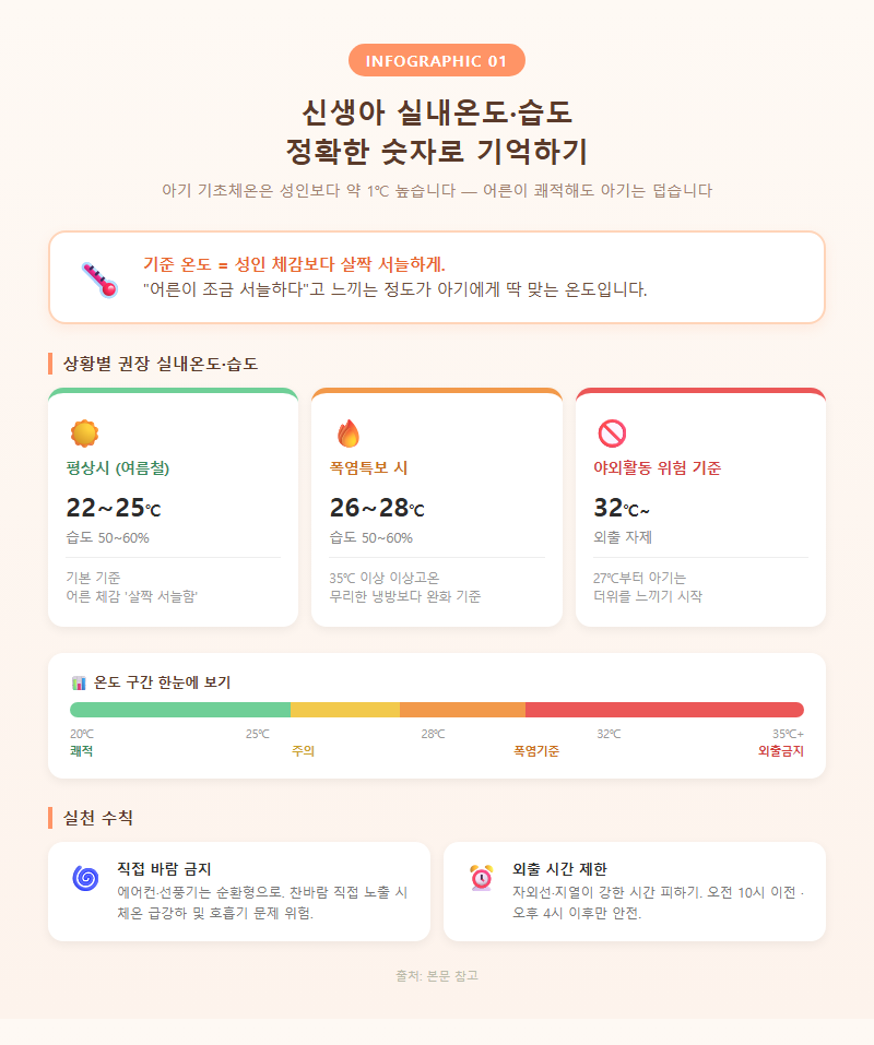 1. 신생아 실내온도·습도, 정확한 숫자로 기억하기