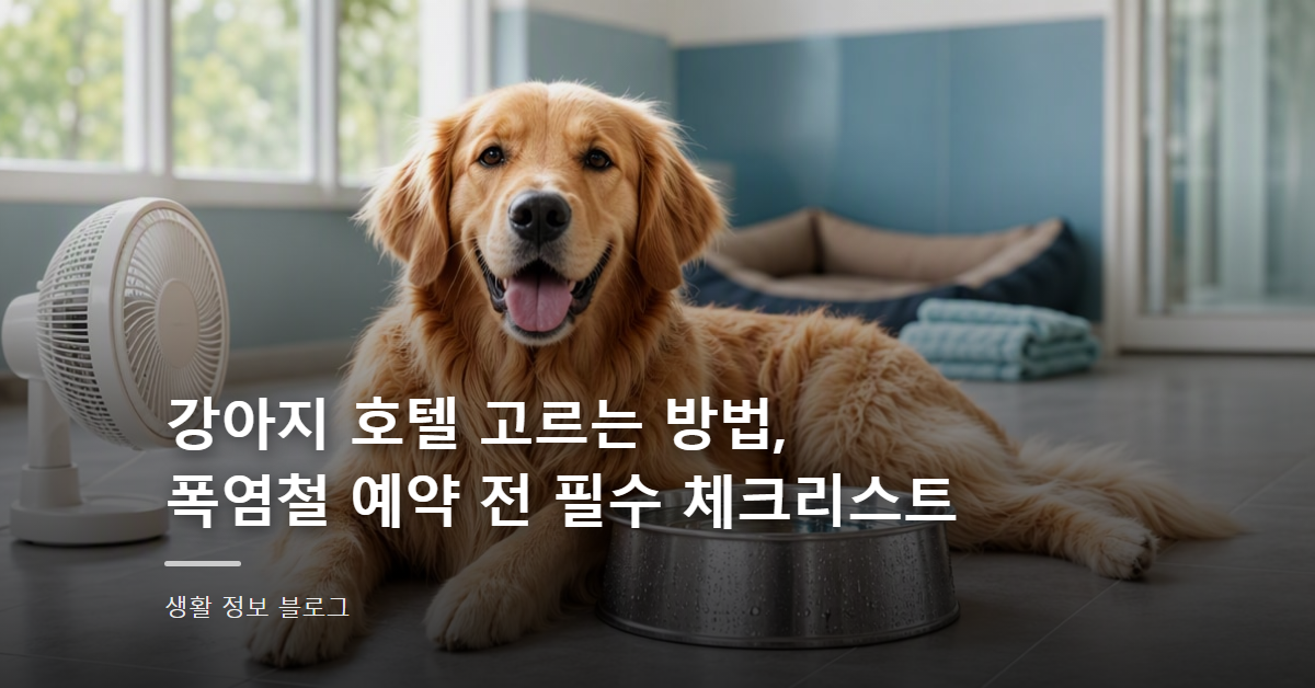 강아지 호텔 고르는 방법, 폭염철 예약 전 필수 체크리스트