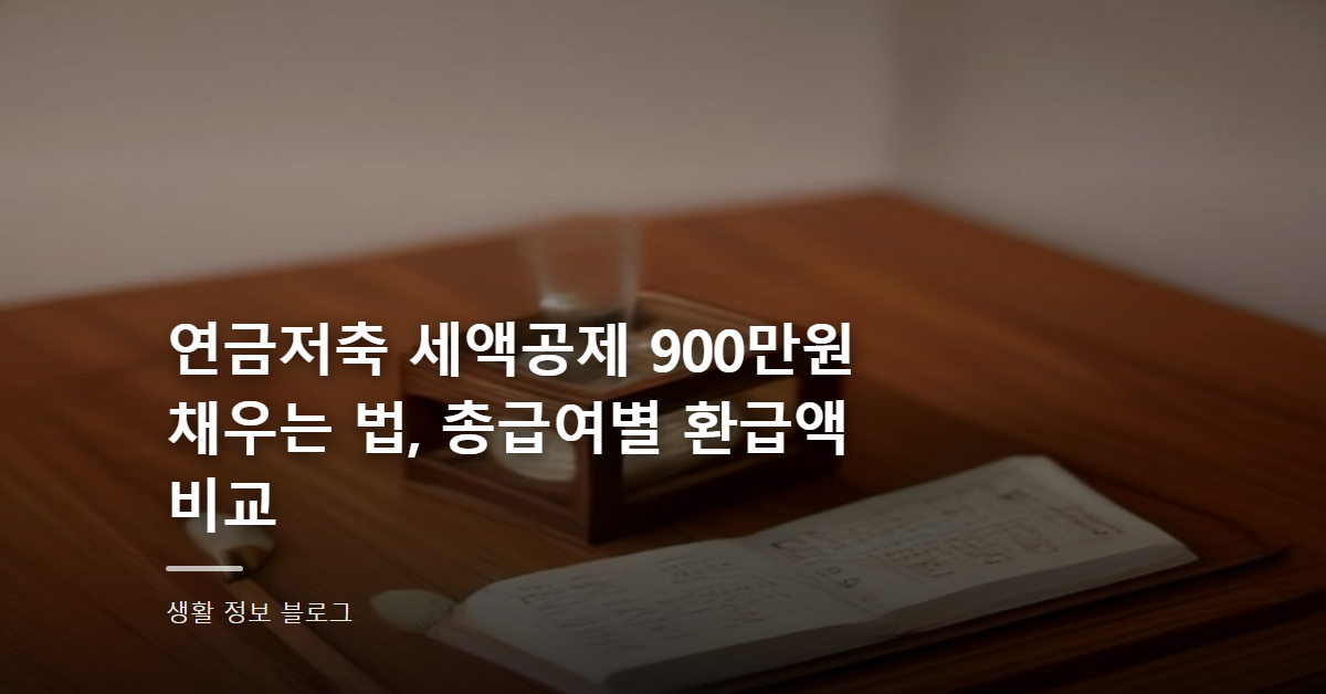 연금저축 세액공제 900만원 채우는 법, 총급여별 환급액 비교