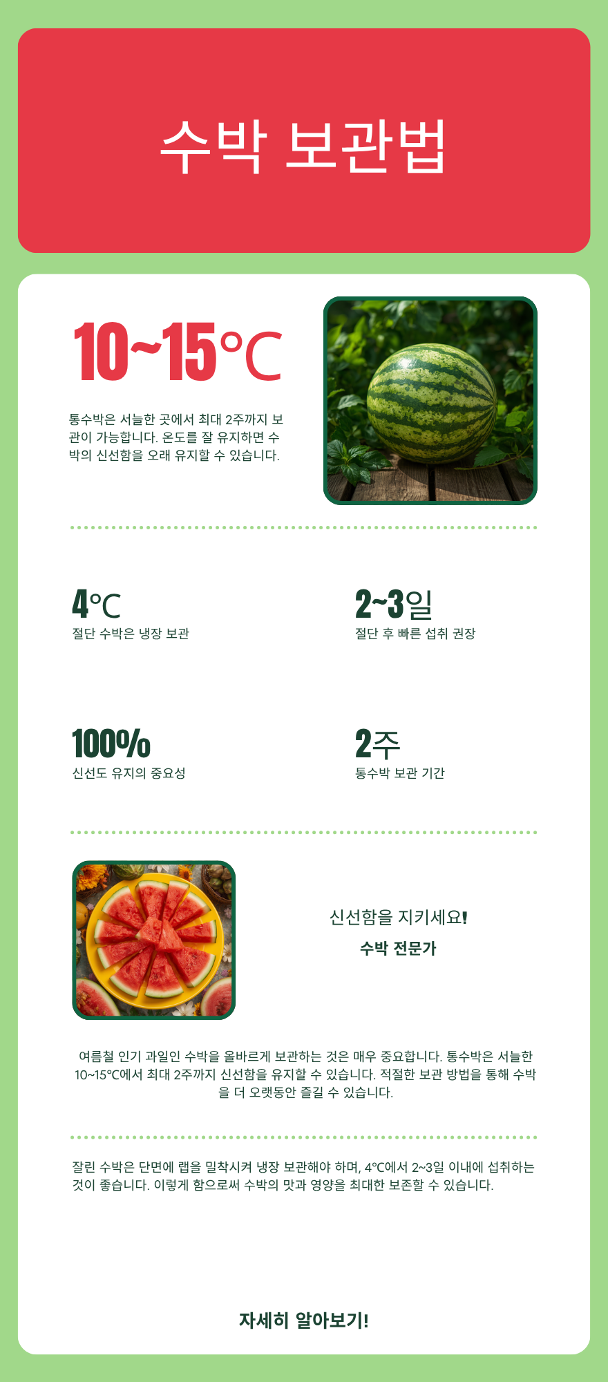 수박 보관법 — 통수박 vs 절단 수박 냉장 보관 방법