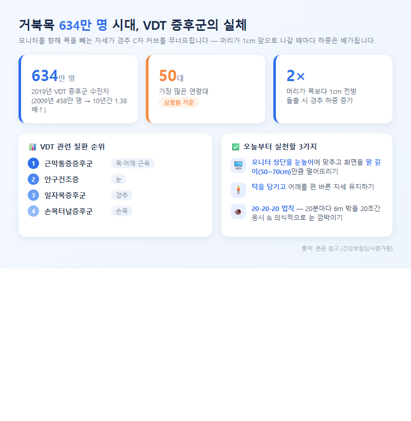 2. 거북목 634만 명 시대, VDT 증후군의 실체