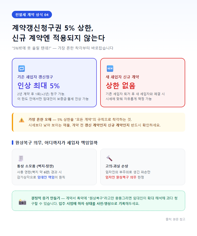 4. 계약갱신청구권과 전월세상한제, 신규 계약엔 적용 안 된다
