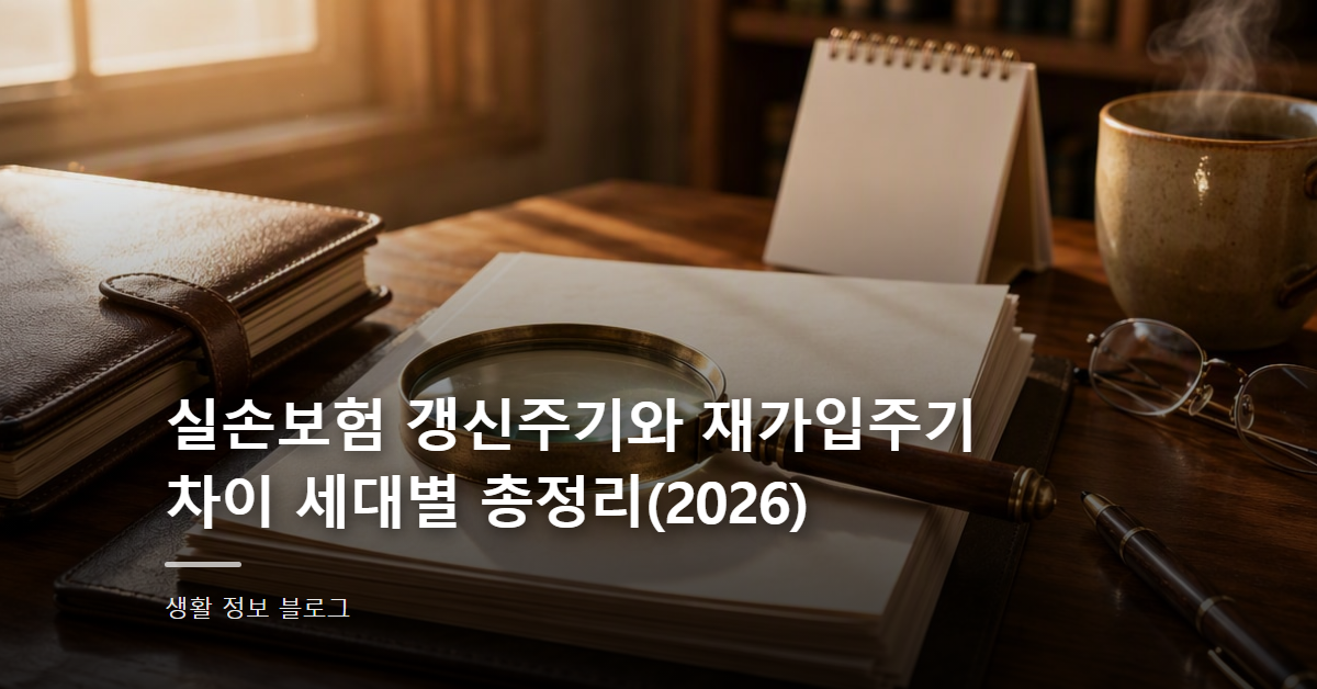 실손보험 갱신주기와 재가입주기 차이 세대별 총정리(2026)
