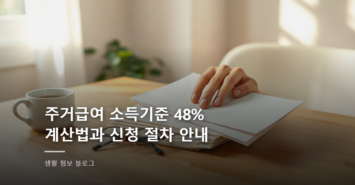 주거급여 소득기준 48% 계산법과 신청 절차 안내